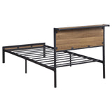 Ricky Twin Platform Bed Light Oak and Black from Coaster - Luna Furniture