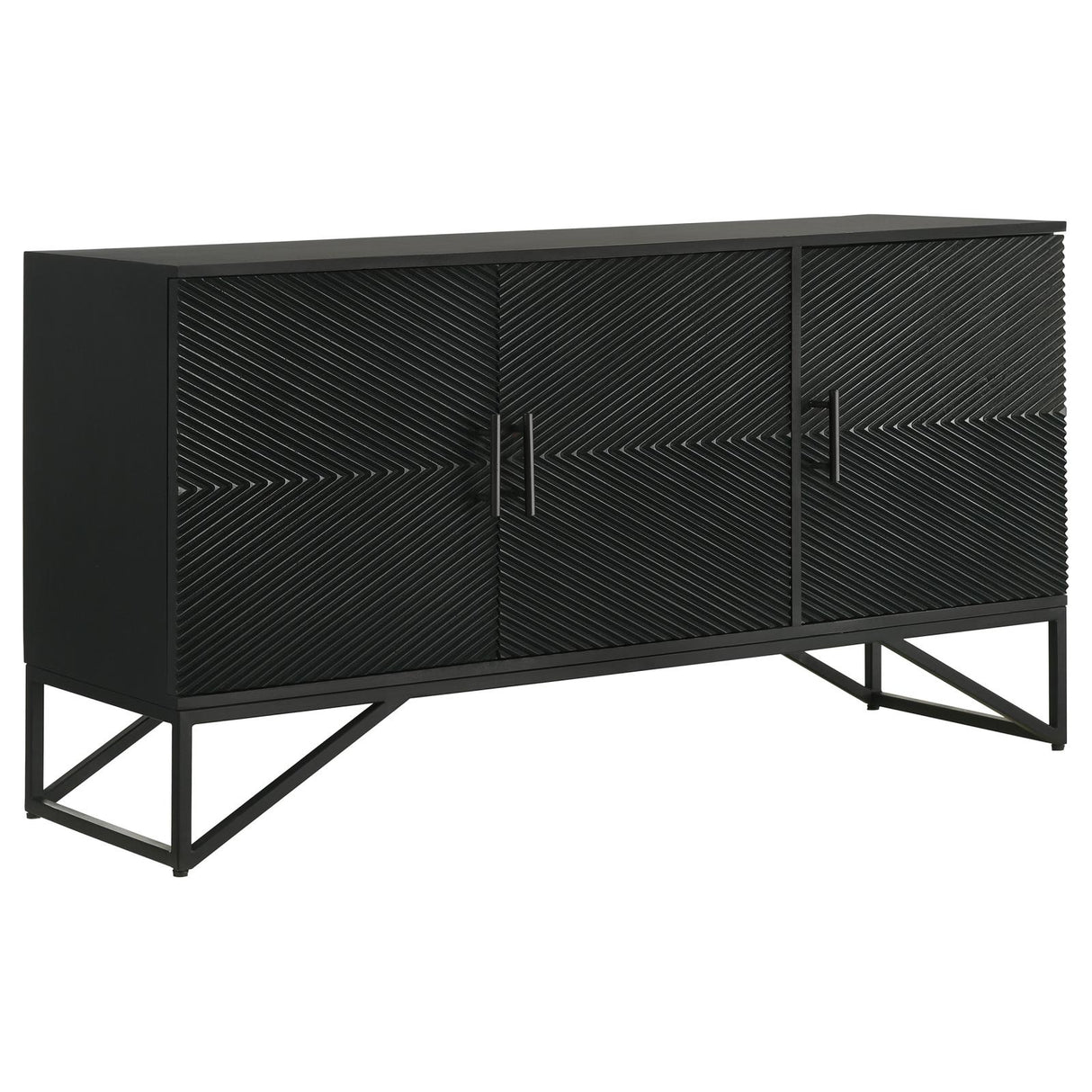 Riddell Black 3-Door Accent Cabinet from Coaster - Luna Furniture