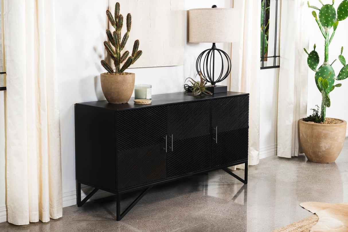 Riddell Black 3-Door Accent Cabinet from Coaster - Luna Furniture