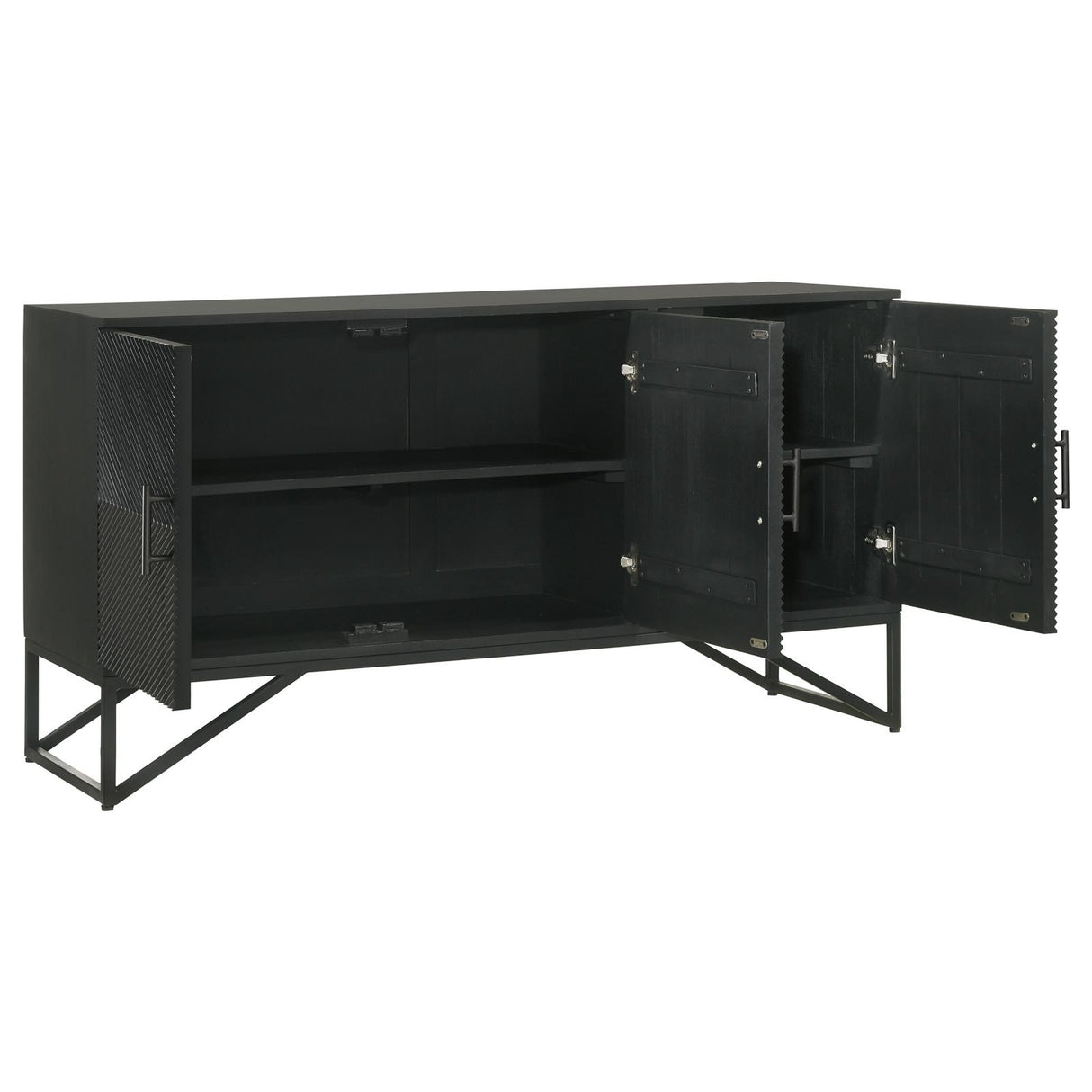 Riddell Black 3-Door Accent Cabinet from Coaster - Luna Furniture