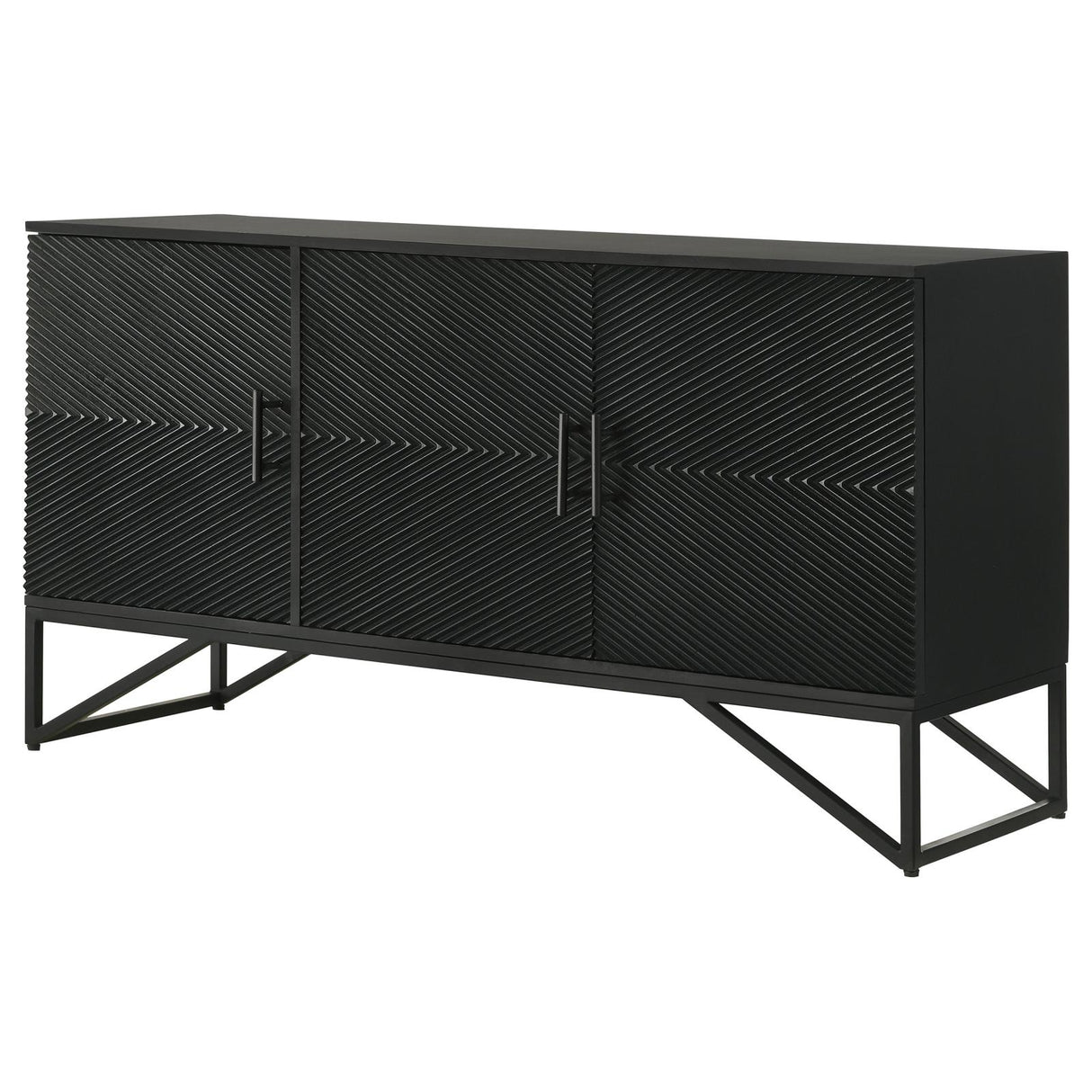 Riddell Black 3-Door Accent Cabinet from Coaster - Luna Furniture