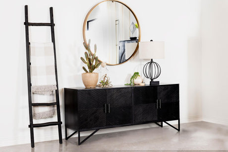 Riddell Black 4-Door Accent Cabinet from Coaster - Luna Furniture