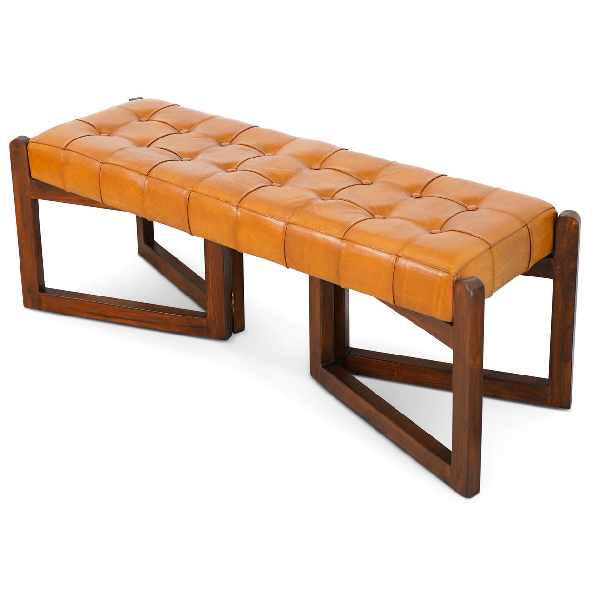 Riley Tan Leather Bench - AFC01996 - Luna Furniture