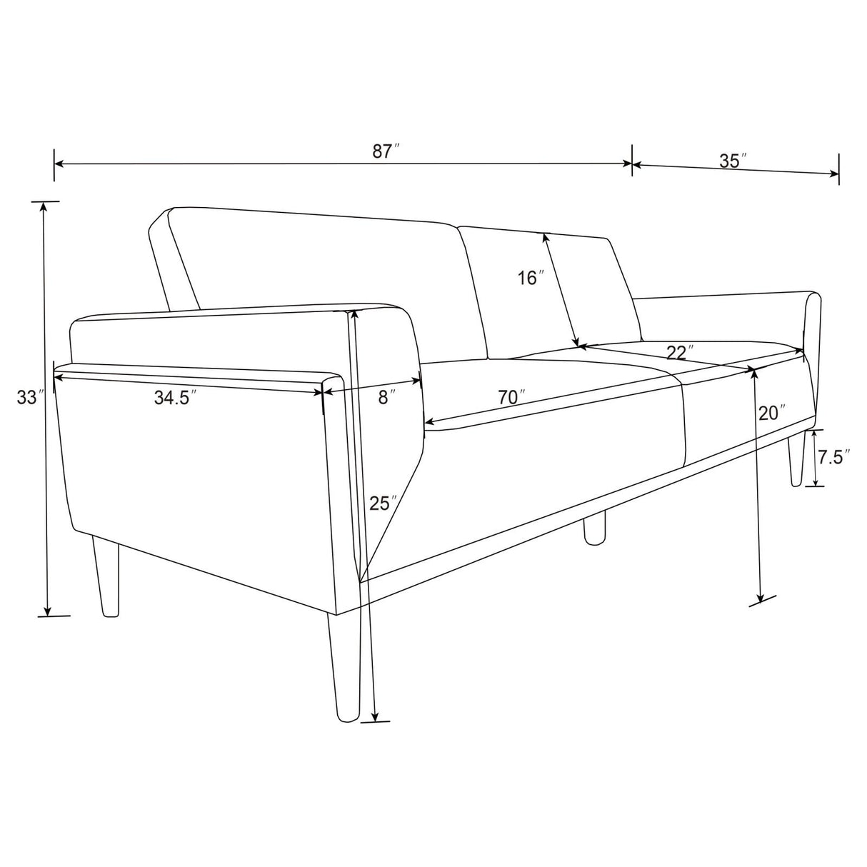 Rilynn 2-piece Upholstered Track Arms Sofa Set Brown from Coaster - Luna Furniture