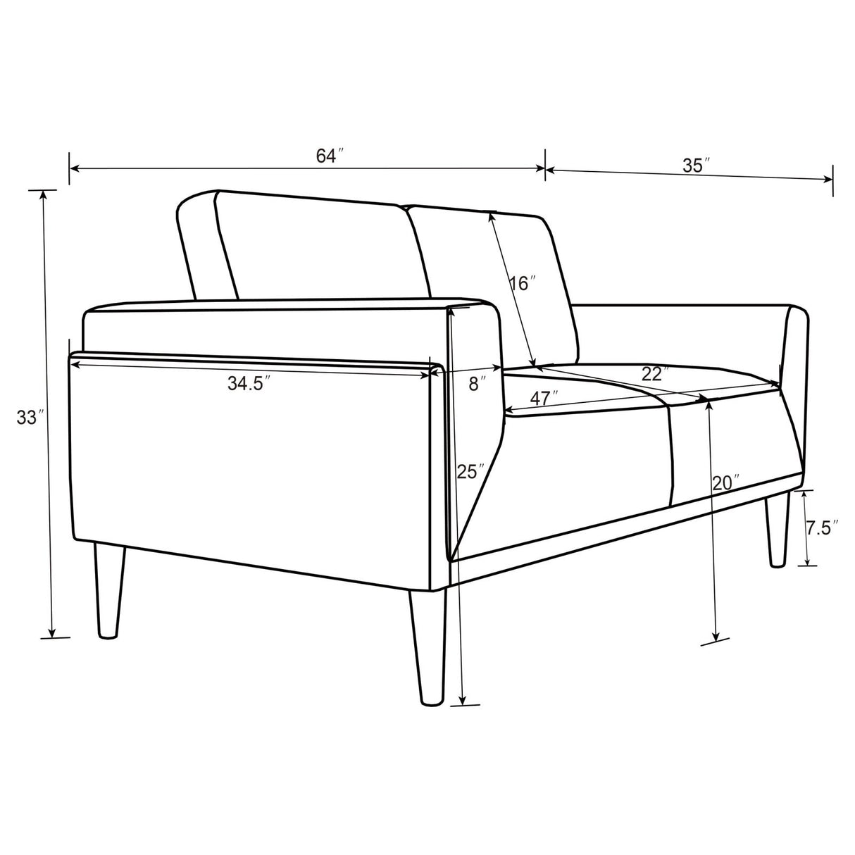 Rilynn 2-piece Upholstered Track Arms Sofa Set Grey from Coaster - Luna Furniture