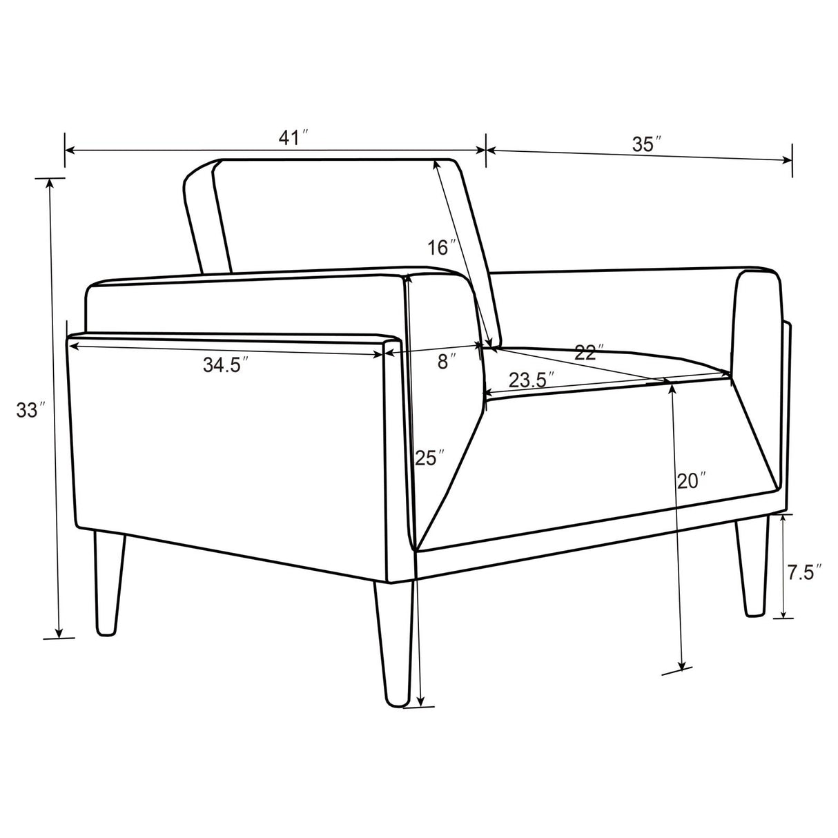 Rilynn Upholstered Track Arms Chair Brown - 509523 - Luna Furniture