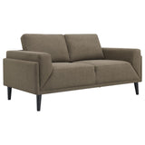 Rilynn Upholstered Track Arms Loveseat Brown from Coaster - Luna Furniture