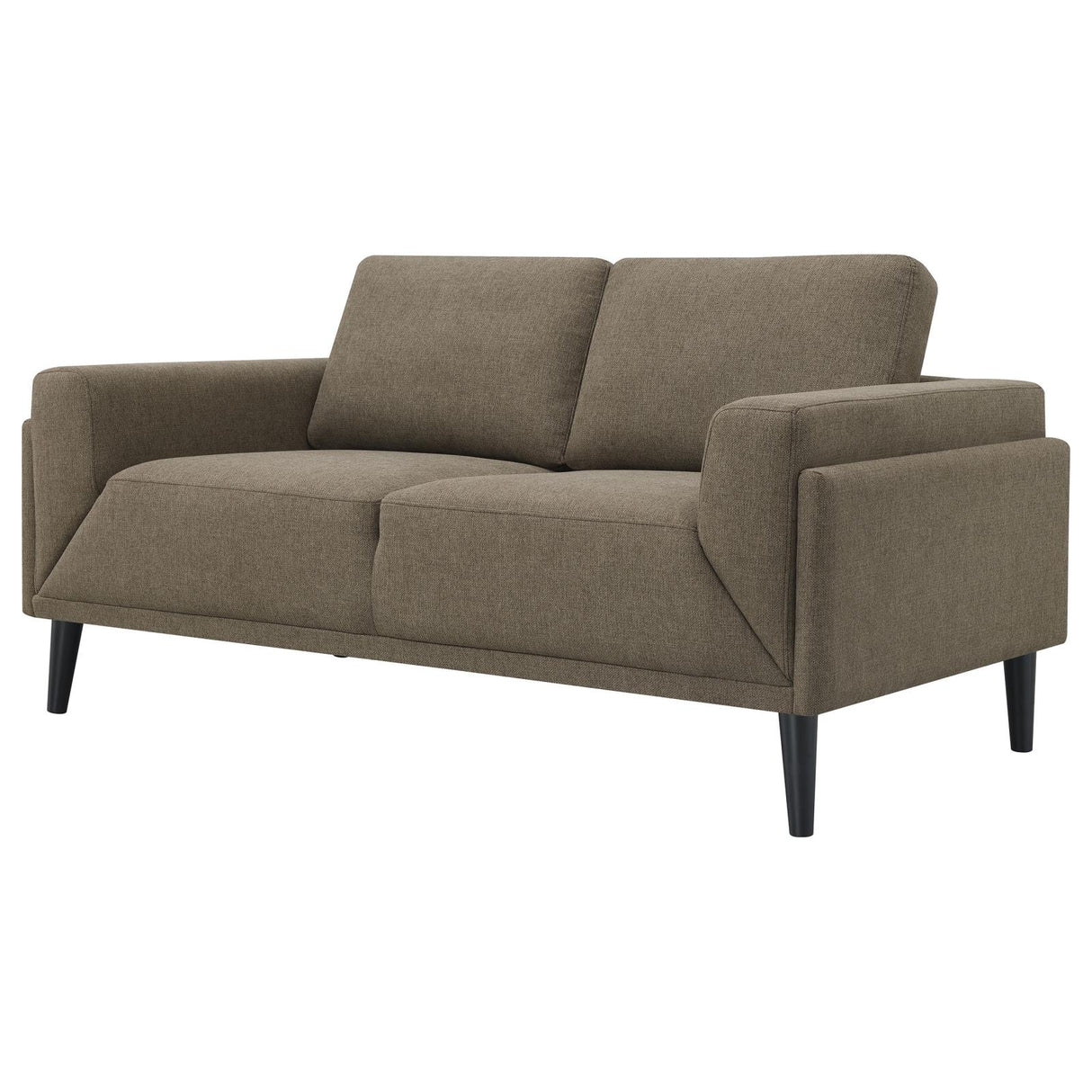 Rilynn Upholstered Track Arms Loveseat Brown from Coaster - Luna Furniture