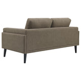 Rilynn Upholstered Track Arms Loveseat Brown from Coaster - Luna Furniture