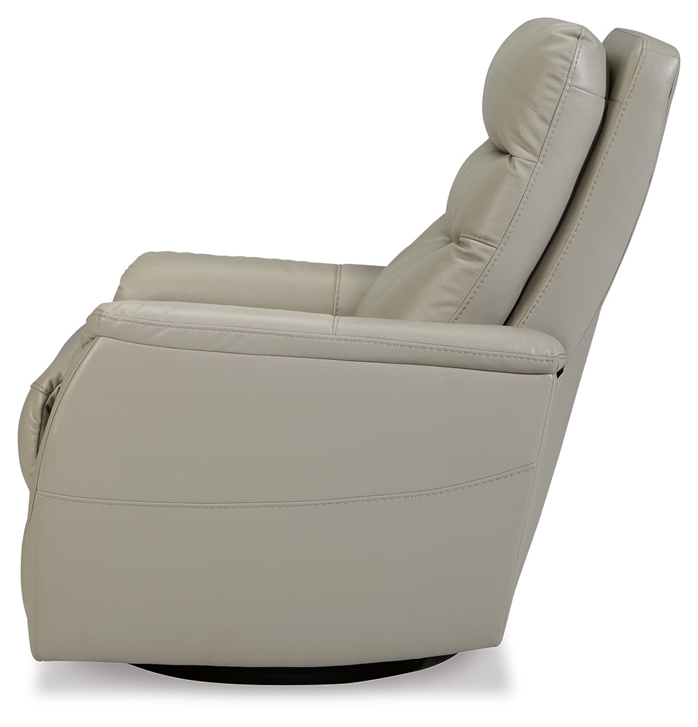 Riptyme Dove Gray Swivel Glider Recliner - 4640461 - Luna Furniture