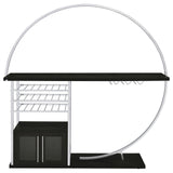 Risley 2-door Circular LED Home Bar with Wine Storage Dark Charcoal from Coaster - Luna Furniture