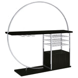 Risley 2-door Circular LED Home Bar with Wine Storage Dark Charcoal from Coaster - Luna Furniture