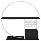 Risley 2-door Circular LED Home Bar with Wine Storage Dark Charcoal from Coaster - Luna Furniture