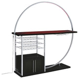 Risley 2-door Circular LED Home Bar with Wine Storage Dark Charcoal from Coaster - Luna Furniture