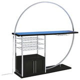 Risley 2-door Circular LED Home Bar with Wine Storage Dark Charcoal from Coaster - Luna Furniture