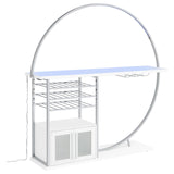 Risley 2-door Circular LED Home Bar with Wine Storage White High Gloss from Coaster - Luna Furniture