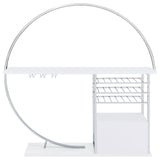 Risley 2-door Circular LED Home Bar with Wine Storage White High Gloss from Coaster - Luna Furniture