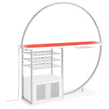 Risley 2-door Circular LED Home Bar with Wine Storage White High Gloss from Coaster - Luna Furniture