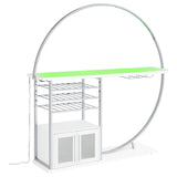 Risley 2-door Circular LED Home Bar with Wine Storage White High Gloss from Coaster - Luna Furniture