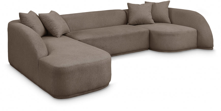 Rita Polyester Fabric Sectional Brown from Meridian - Luna Furniture