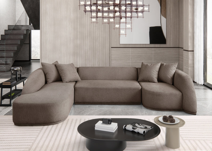 Rita Polyester Fabric Sectional Brown from Meridian - Luna Furniture