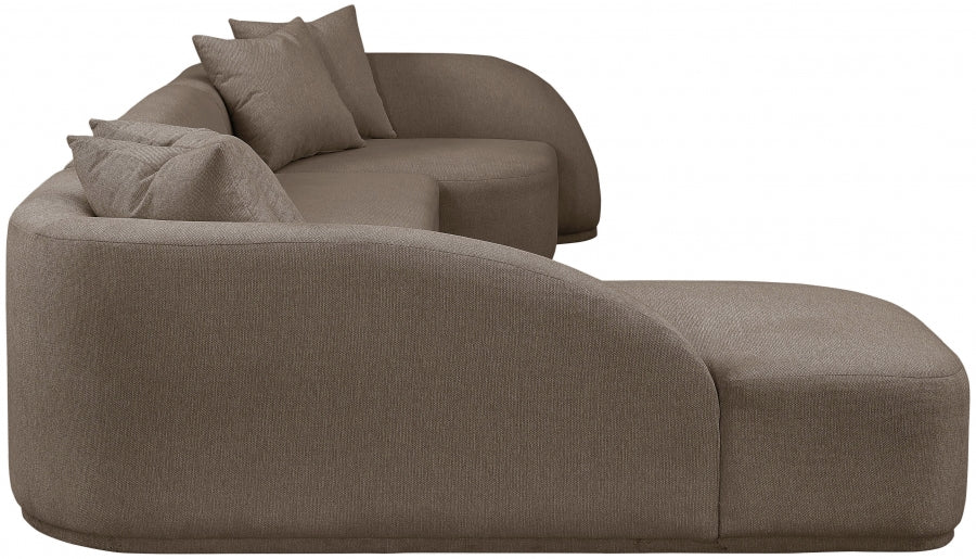 Rita Polyester Fabric Sectional Brown from Meridian - Luna Furniture