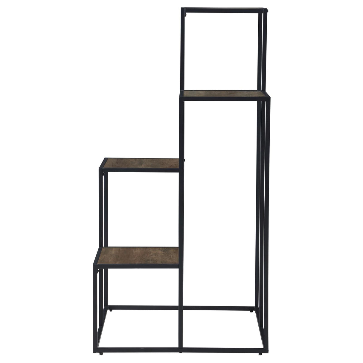 Rito Rustic Brown/Black 4-Tier Display Shelf from Coaster - Luna Furniture