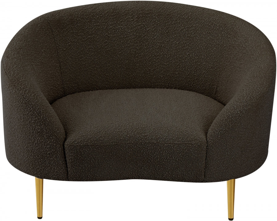 Ritz Boucle Fabric Living Room Chair Brown from Meridian - Luna Furniture