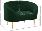 Ritz Boucle Fabric Living Room Chair Green from Meridian - Luna Furniture