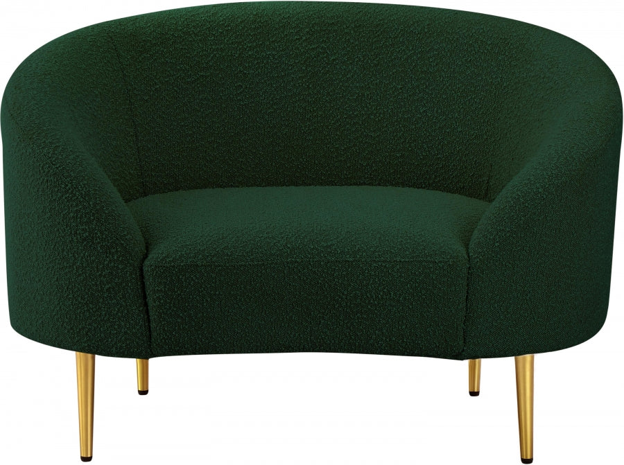 Ritz Boucle Fabric Living Room Chair Green from Meridian - Luna Furniture