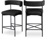 Rivage Linen Textured Fabric Bar / Counter Stools Black, Set of 2 from Meridian - Luna Furniture