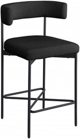 Rivage Linen Textured Fabric Bar / Counter Stools Black, Set of 2 from Meridian - Luna Furniture