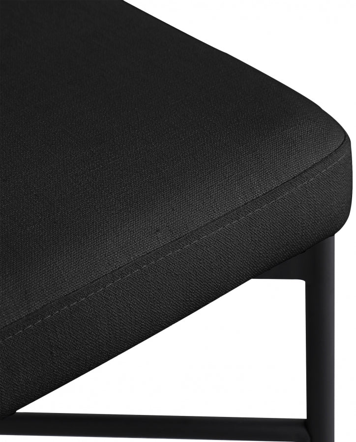 Rivage Linen Textured Fabric Bar / Counter Stools Black, Set of 2 from Meridian - Luna Furniture