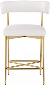 Rivage Linen Textured Fabric Bar / Counter Stools Cream, Set of 2 from Meridian - Luna Furniture