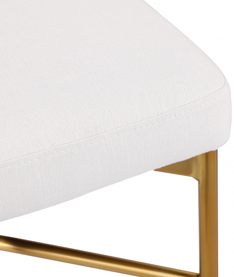 Rivage Linen Textured Fabric Bar / Counter Stools Cream, Set of 2 from Meridian - Luna Furniture