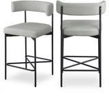 Rivage Linen Textured Fabric Bar / Counter Stools Grey, Set of 2 from Meridian - Luna Furniture