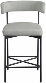 Rivage Linen Textured Fabric Bar / Counter Stools Grey, Set of 2 from Meridian - Luna Furniture