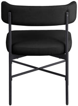 Rivage Linen Textured Fabric Dining Chair Black, Set of 2 from Meridian - Luna Furniture