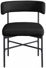 Rivage Linen Textured Fabric Dining Chair Black, Set of 2 from Meridian - Luna Furniture