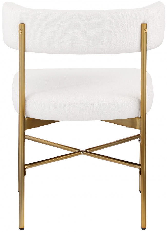 Rivage Linen Textured Fabric Dining Chair Cream, Set of 2 from Meridian - Luna Furniture