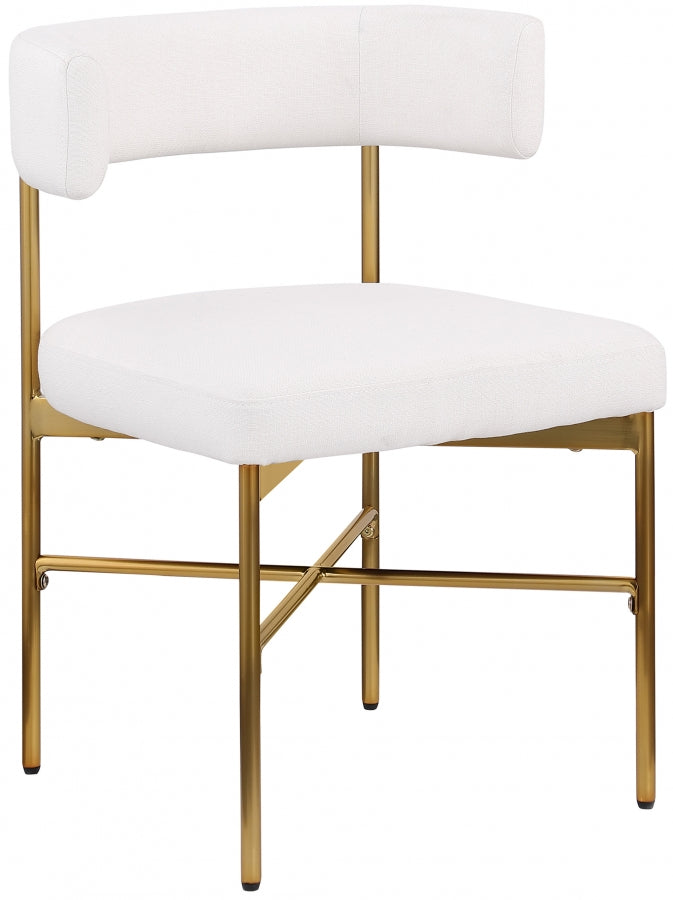 Rivage Linen Textured Fabric Dining Chair Cream, Set of 2 from Meridian - Luna Furniture