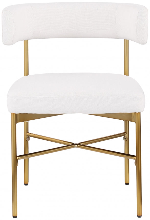 Rivage Linen Textured Fabric Dining Chair Cream, Set of 2 from Meridian - Luna Furniture