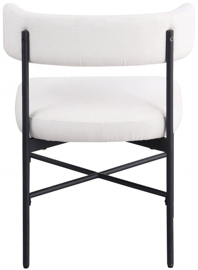 Rivage Linen Textured Fabric Dining Chair Cream, Set of 2 from Meridian - Luna Furniture