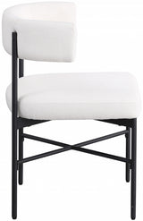 Rivage Linen Textured Fabric Dining Chair Cream, Set of 2 from Meridian - Luna Furniture