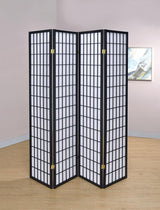 Roberto 4-Panel Folding Screen Black/White from Coaster - Luna Furniture