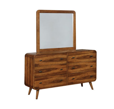 Robyn 6-drawer Dresser with Mirror Dark Walnut from Coaster - Luna Furniture