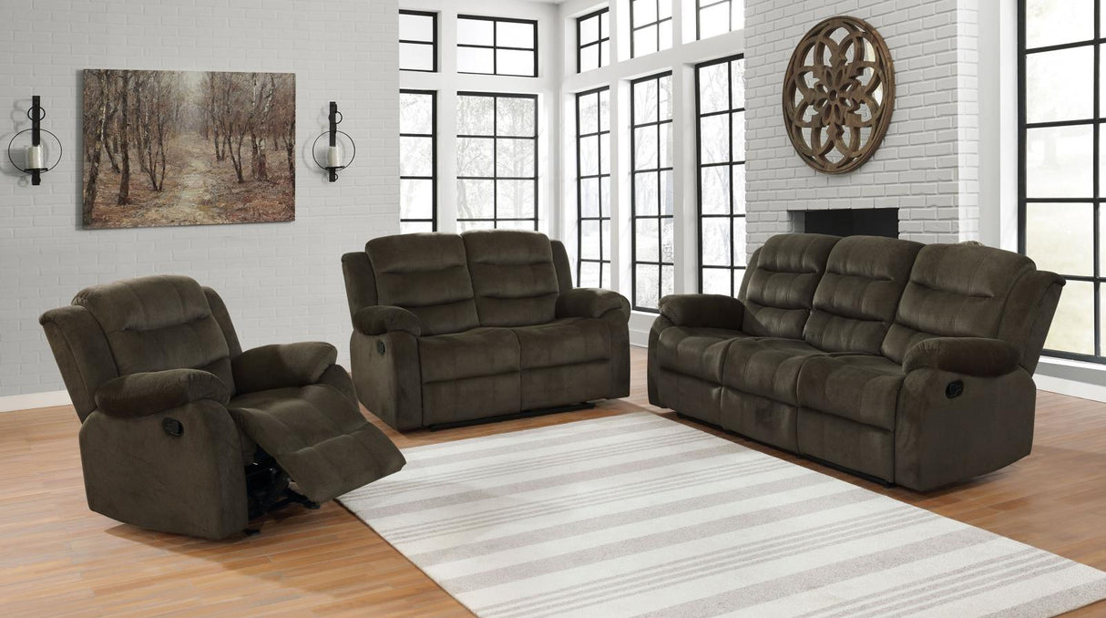 Rodman Pillow Top Arm Motion Loveseat Olive Brown from Coaster - Luna Furniture