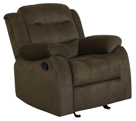 Rodman Upholstered Glider Recliner Chocolate - 601883 - Luna Furniture