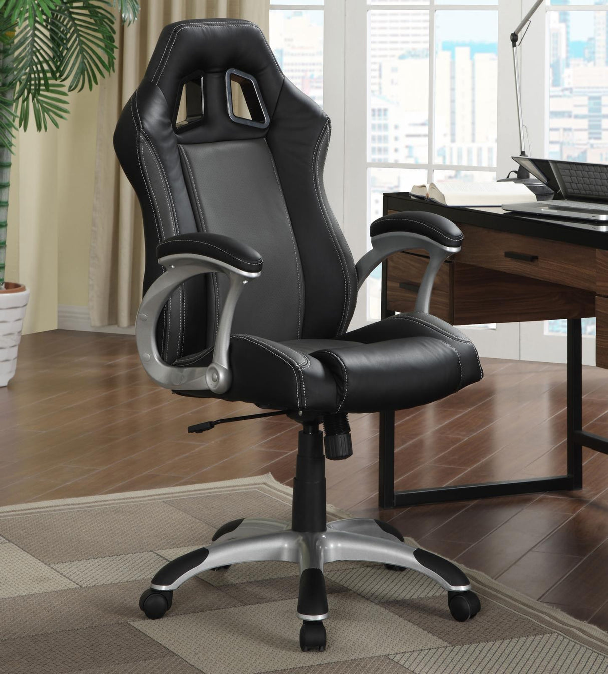 Roger Black/Gray Adjustable Height Office Chair from Coaster - Luna Furniture