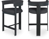 Romeo Boucle Fabric Bar / Counter Stools Black from Meridian - Luna Furniture